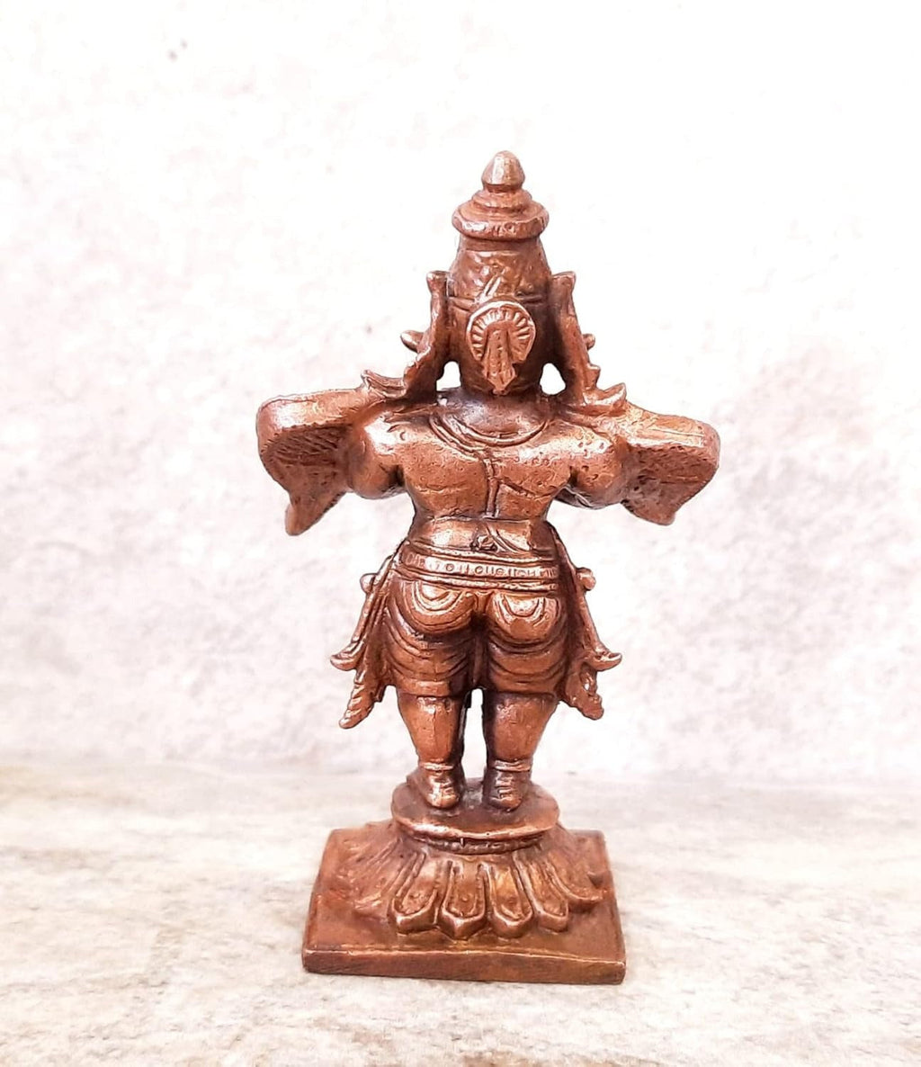 Brownish-Orange Copper Idols Of God Garuda, 3 Inches, 125G, Patina Antique Finish, Pack Of 1 Piece
