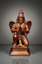 Sacred Copper Garuda Idol – 4.3 Inches, 550 Grams, Handmade Antique Patina Finish, Pack of 1 Piece