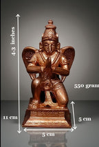 Sacred Copper Garuda Idol – 4.3 Inches, 550 Grams, Handmade Antique Patina Finish, Pack of 1 Piece