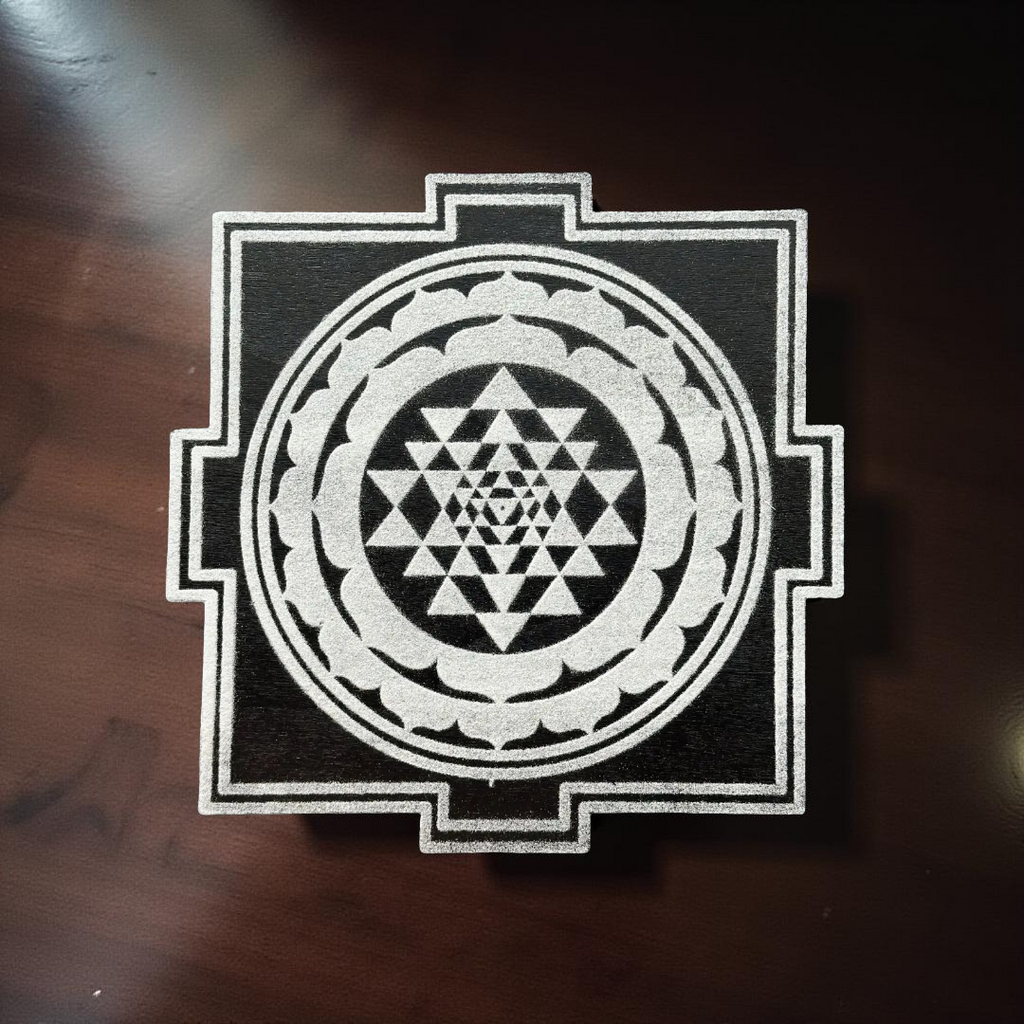 Unikraf Jumbo Rangoli Sri Yantra Stencil Wooden 30x30 Inches Pack of 1 piece