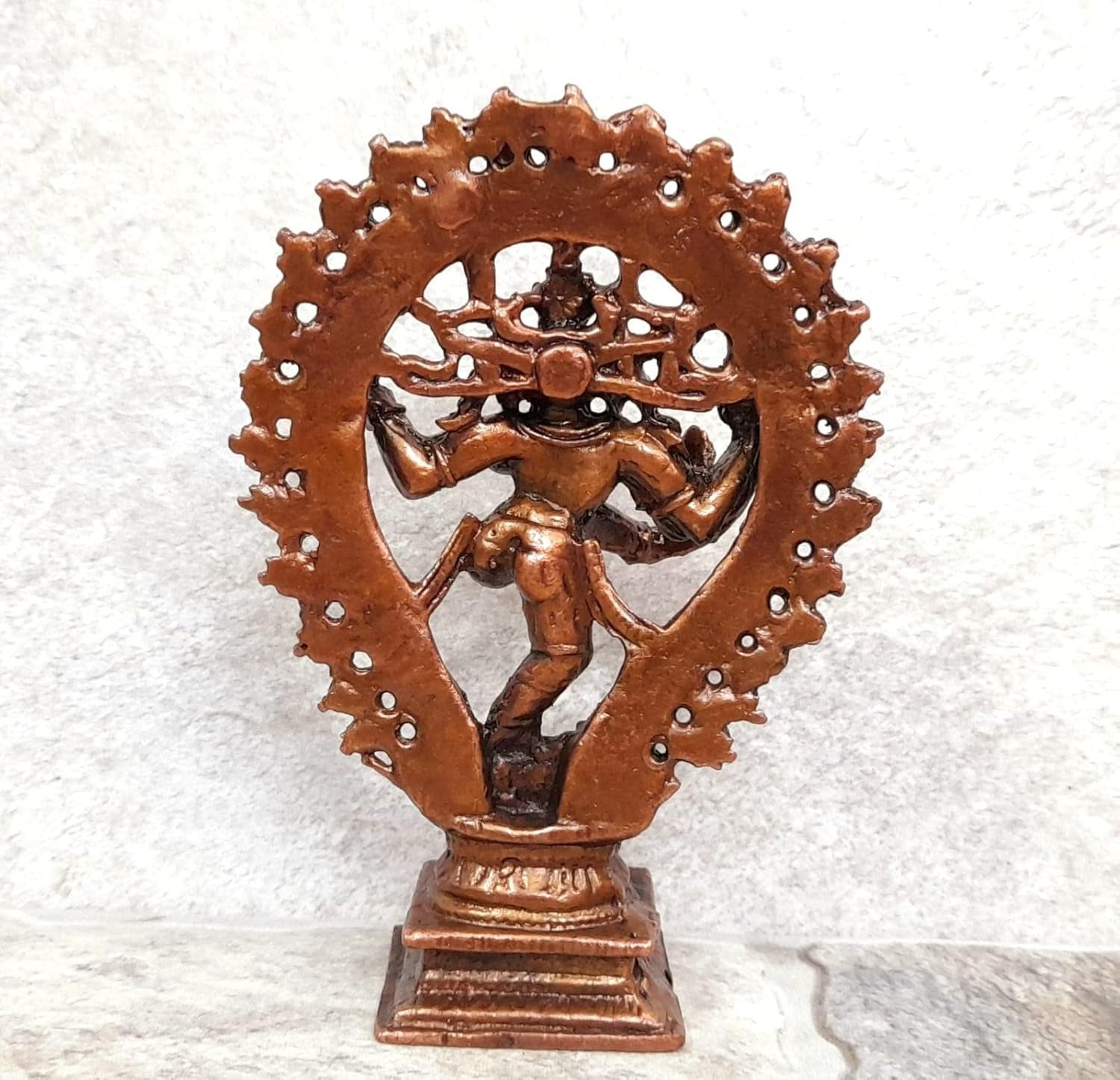 Brownish-Orange Copper Idols Indiaby, 4.2 Inches, Handmade Natarajar, 225G, Patina Antique Finish, Pack Of 1 Piece