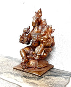 Brown Copper Idols Of God Sri Lakshmi Hayagreeva Avataram 3.2 Inches, 253G, Patina Antique Finish Pack Of 1 Piece