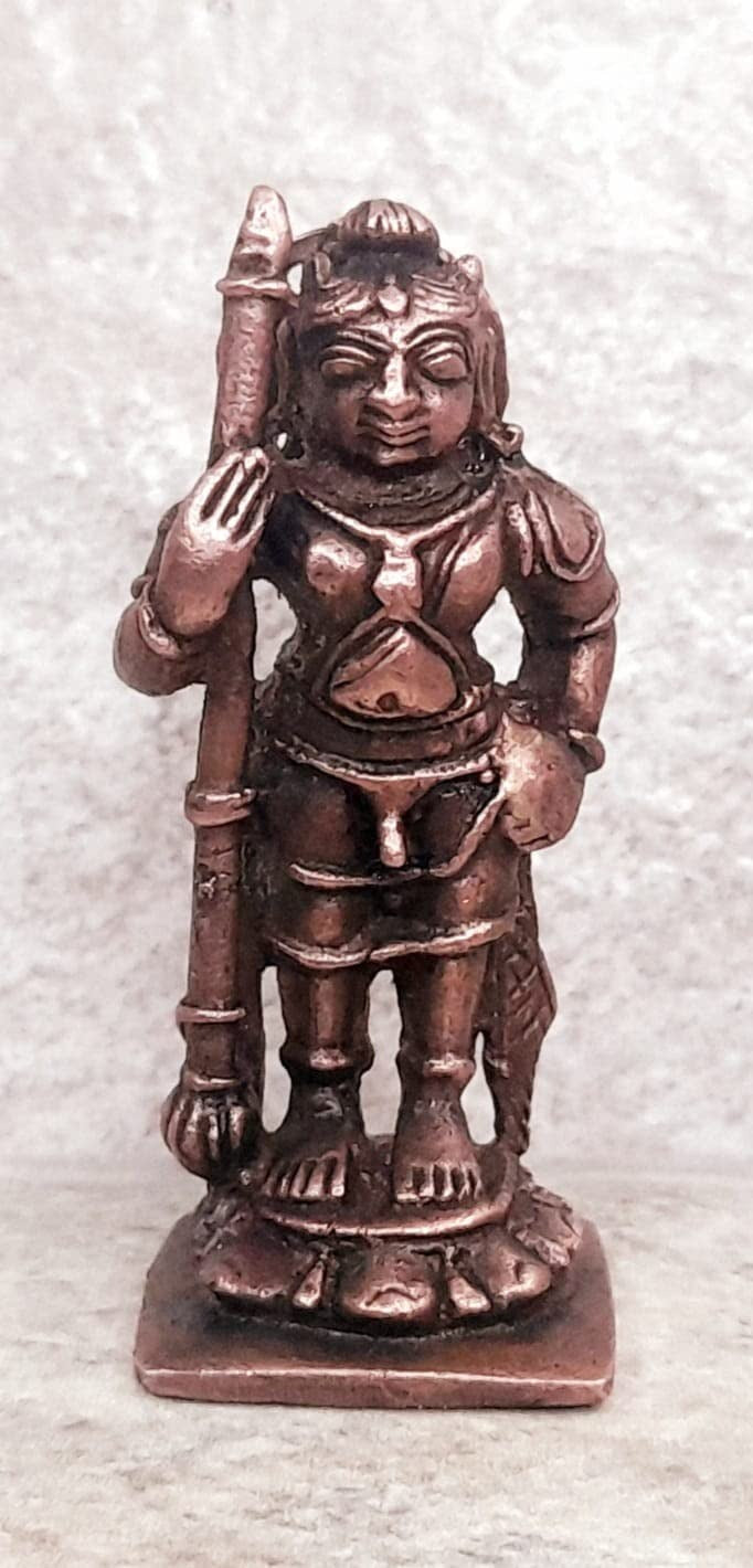 Sacred Udupi Bala Krishna Solid Copper Mini Idol – 1.9 Inches | 50 Grams | Antique Patina Finish | Handcrafted Temple Murti | Unikraf