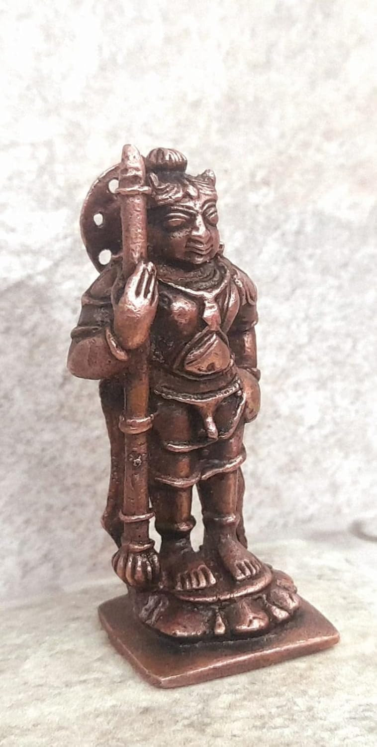 Antique Copper Copper Handmade Udupi Krishna Idols India, 1.9 Inches, 50G, Patina Antique Finish, Pack Of 1 Piece