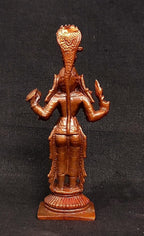 Sacred Copper Kolhapur Mahalakshmi Idol – 3.3 Inches, 85 Grams, Handmade Antique Finish, Pack of 1 Piece