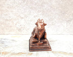 Brownish-Orange Copper Idolsby Unikraf , 5.3 Cm, Handmade Nandhi 152 G, Patina Antique Finish, Pack Of 1 Piece