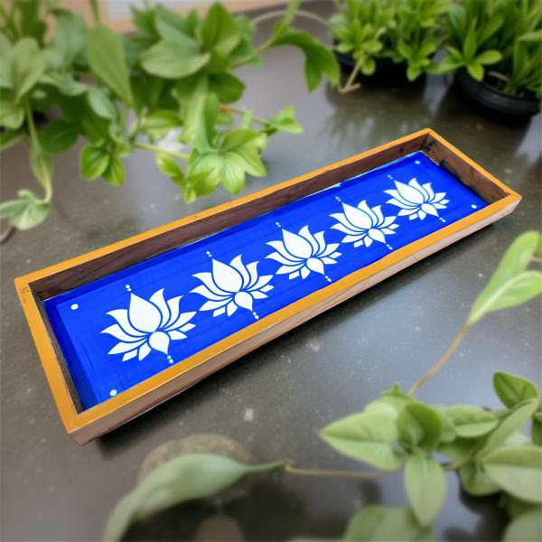 Unikraf  Lotus Border Rangoli (Model 2) Wooden 17x5 Inches Pack of 1 Piece