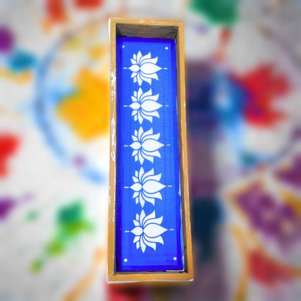 Unikraf  Lotus Border Rangoli (Model 2) Wooden 17x5 Inches Pack of 1 Piece