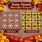Vardhini Kalash MDF Rangoli Stencil | Traditional Kalash Kolam Design | Reusable Pooja & Festival Stencil