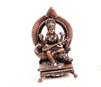 Brownish-Orange Copper Idolsby, 8.5 Cm, Handmade Goddess Saraswathi Idol With Stand 156 Gram, Patina Antique Finish, Pack Of 1 Piece