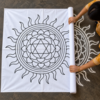 Sudarshanam 3.5 feet with Kiranam| Traditional Mandala Design | Reusable Temple & Pooja Decoration Template | Unikraf