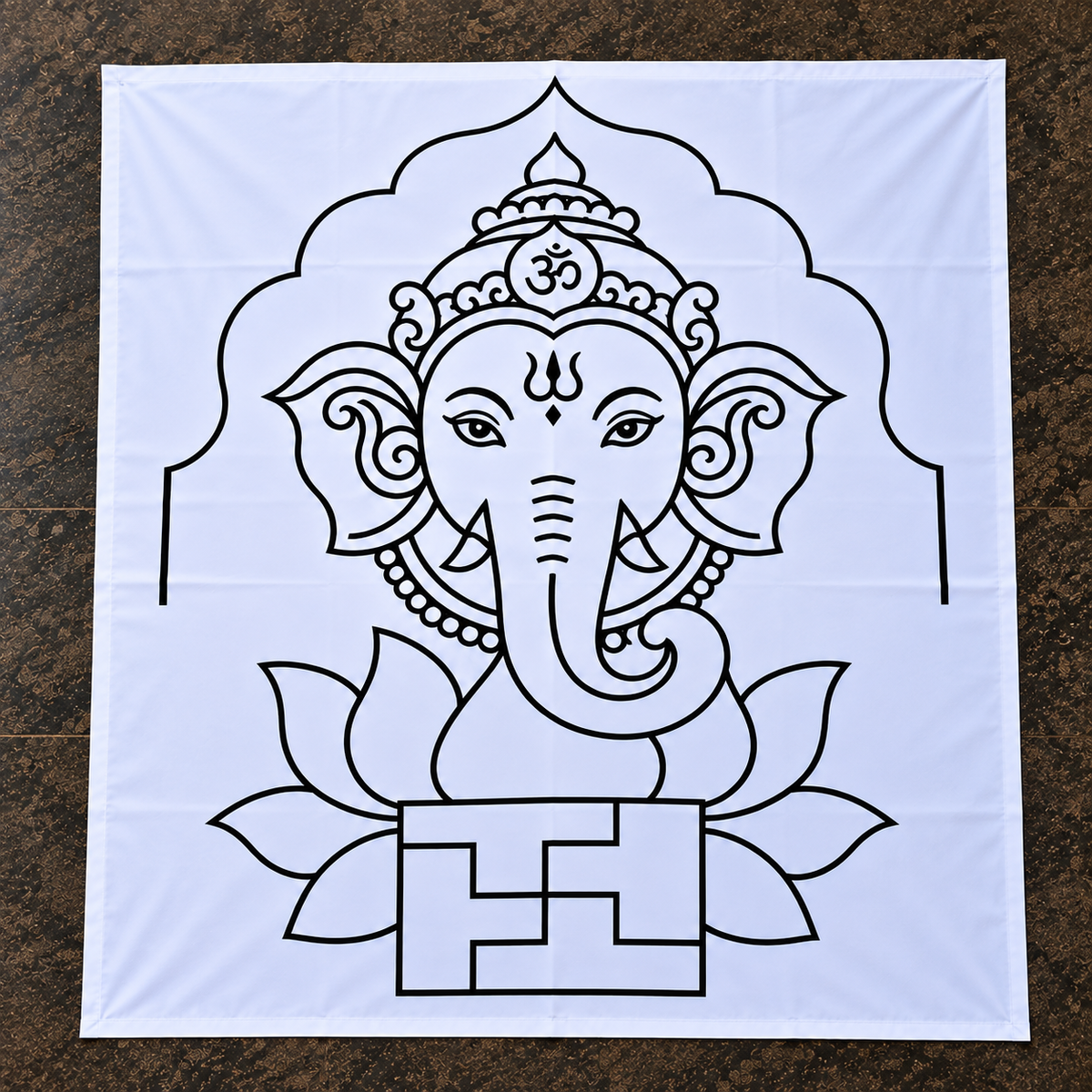 Swasthi Ganapati Flex Stencil | Traditional Ganesha Design for Pooja & Temple Decorations | Unikraf