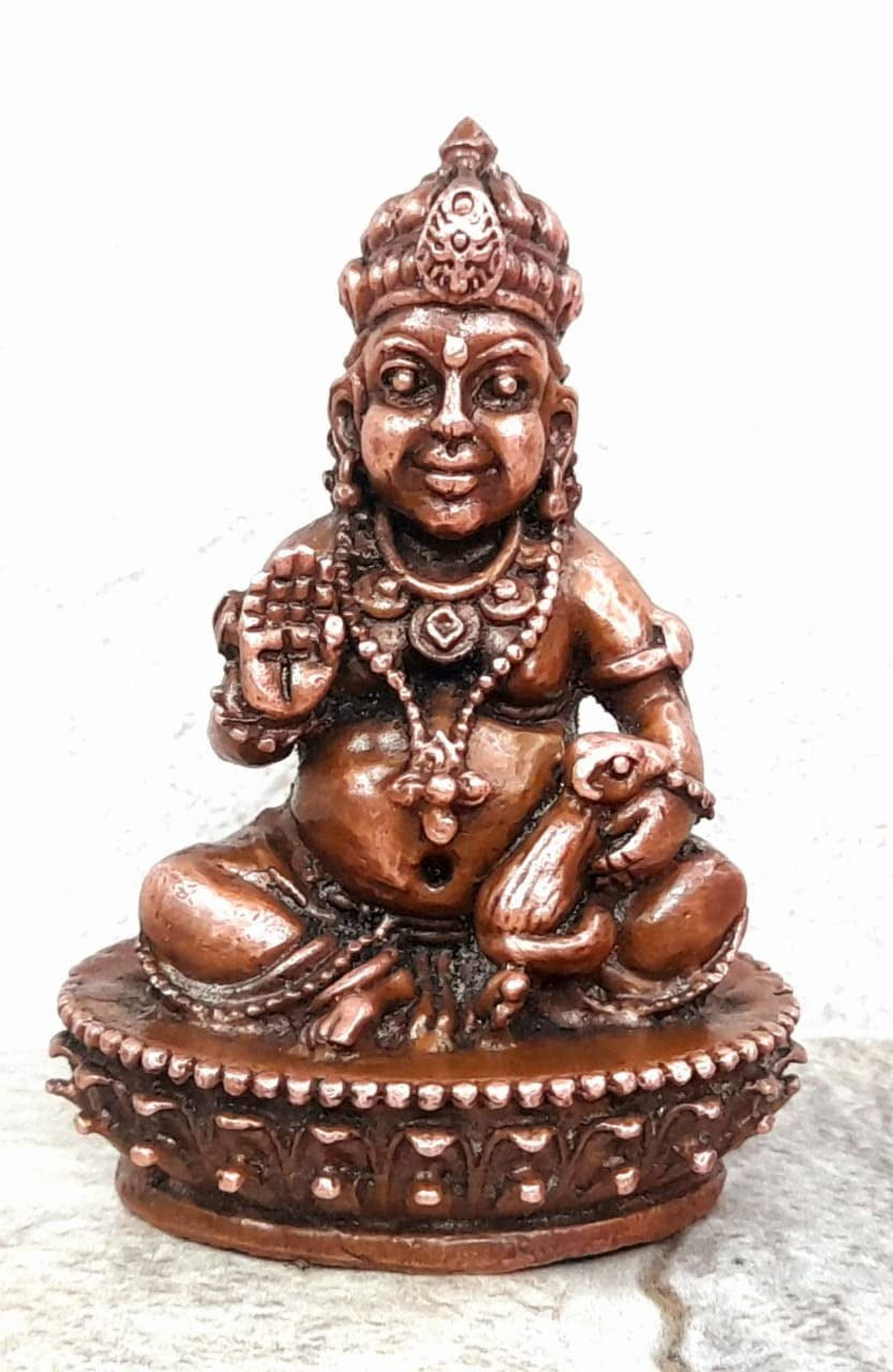 Brownish-Orange Copper Idols India, 2.5 Inches, Handmade Kuberar, 220G ...