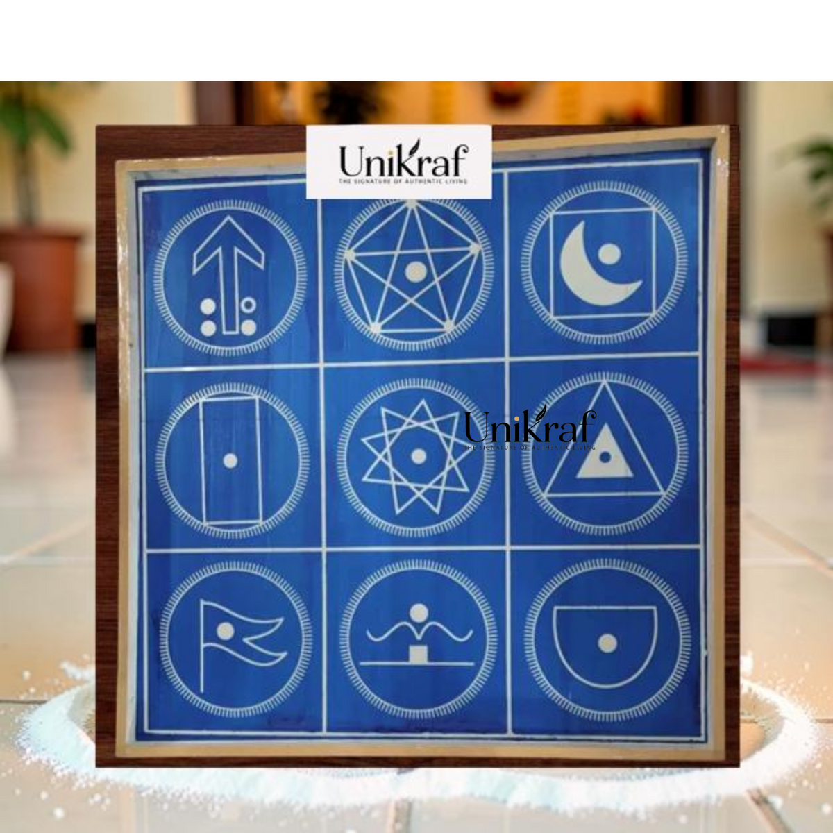 Navagraha Mandala Yantra Rangoli Stencil Wooden Pack of 1 piece