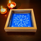 Unikraf  Creative Flower Design Rangoli Stencil Wooden 5×5 Inches