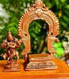 Brownish-Orange Copper Idols Of God Little Krishna With Prabhavalli, 3.3 Inches, 126G, Patina Antique Finish, Pack Of 2 Piece