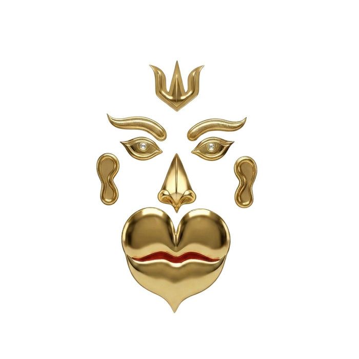 Golden Hanuman ji face | Traditional Face Decoration Set for Hanuman Idol - Bajrang mukh | Unikraf