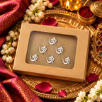 Divine Om Designer Bindi Set of 6 Bindi Stickers  | Sacred Spiritual Bindis for Pooja, Festivals & Daily Wear