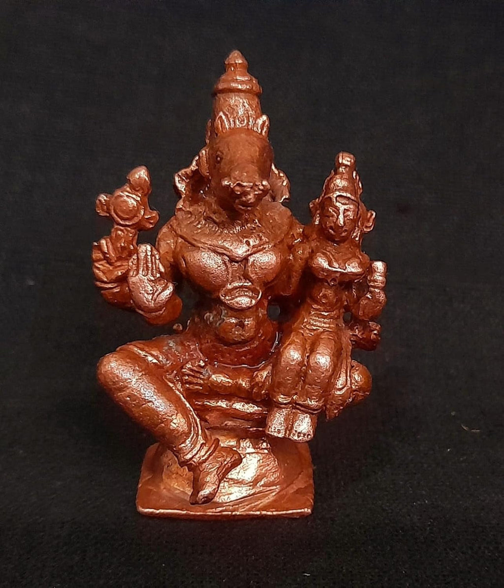 Copper Idols, 1.7 Inches, Handmade Lakshmi Varahar 50 Gram, Patina Antique Finish, Pack Of 1 Piece