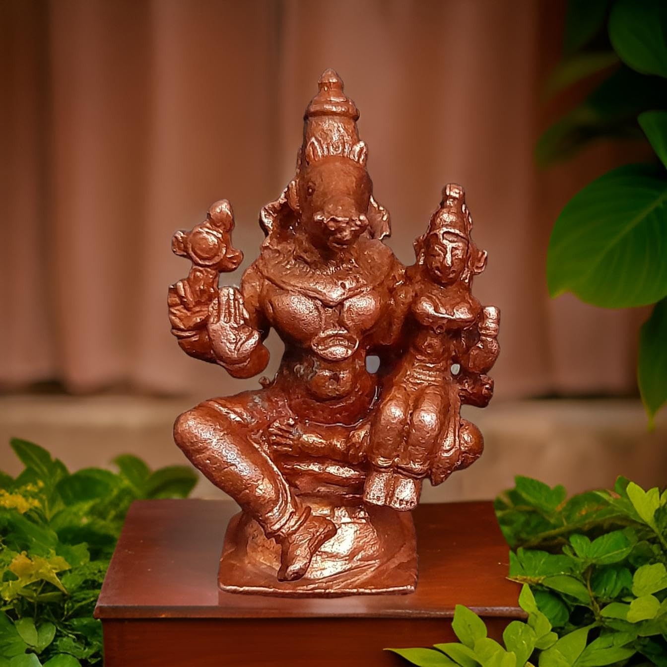 Copper Idols, 1.7 Inches, Handmade Lakshmi Varahar 50 Gram, Patina Antique Finish, Pack Of 1 Piece
