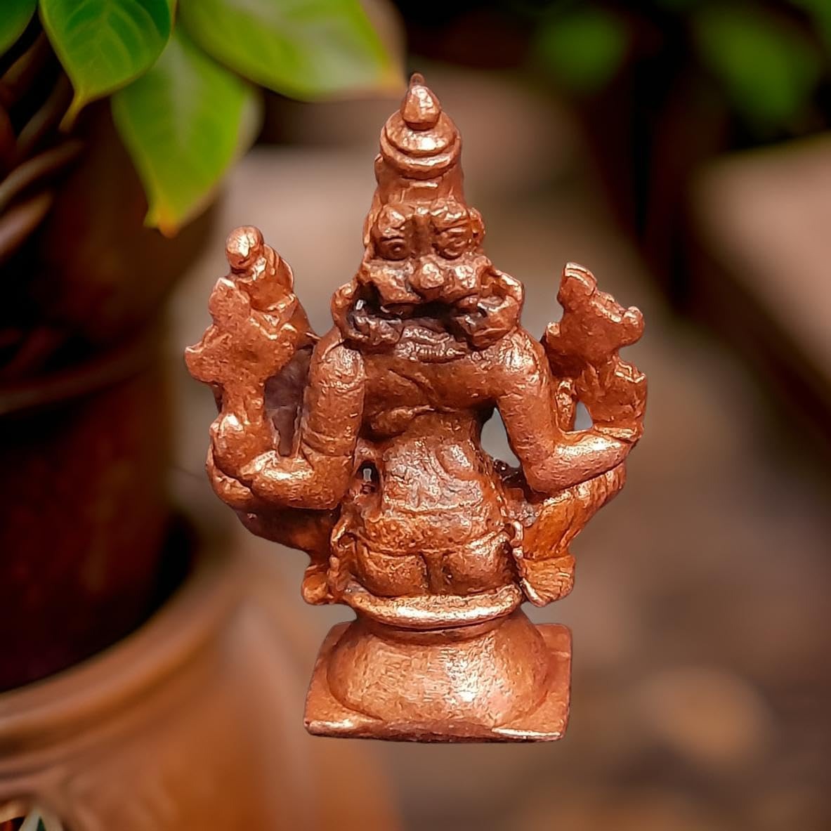 Copper Idols, 1.7 Inches, Handmade Lakshmi Varahar 50 Gram, Patina Antique Finish, Pack Of 1 Piece