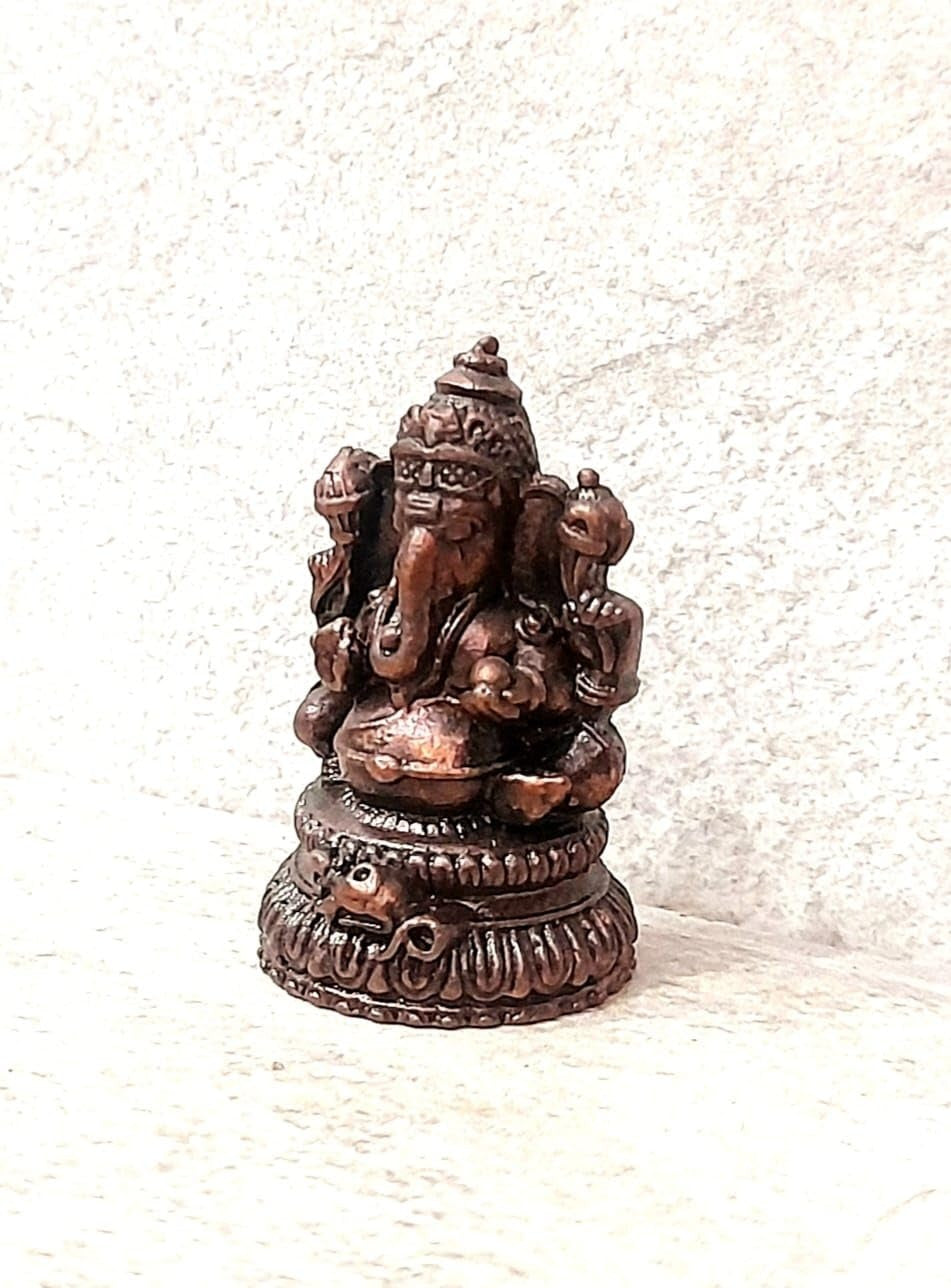 Brown Copper Idols Of God Ganesh, 1.4 Inches, 40 Gram, Patina Antique Finish, Pack Of 1 Piece