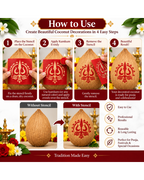 Combo P_10_2 | Premium Coconut Decoration Stencil Set | Reusable Velvet Stencils for Varalakshmi Vratham, Navaratri & Temple Poojas | Pack of 10 Designs