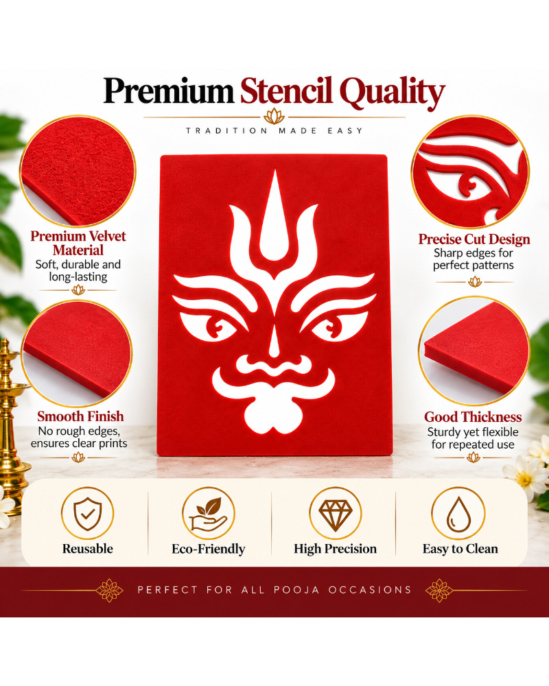 Combo P_10_2 | Premium Coconut Decoration Stencil Set | Reusable Velvet Stencils for Varalakshmi Vratham, Navaratri & Temple Poojas | Pack of 10 Designs