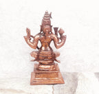 Brownish-Orange Copper Idols India, 4.3 Inches, Handmade Goddess Raja Rajeswari 479 Gram, Patina Antique Finish, Pack Of 1 Piece