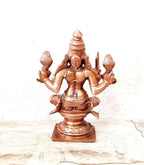 Sacred Copper Goddess Mariamman (Amman) Idol – 4 Inches, 380 Grams, Handmade Patina Antique Finish, Pack of 1 Piece