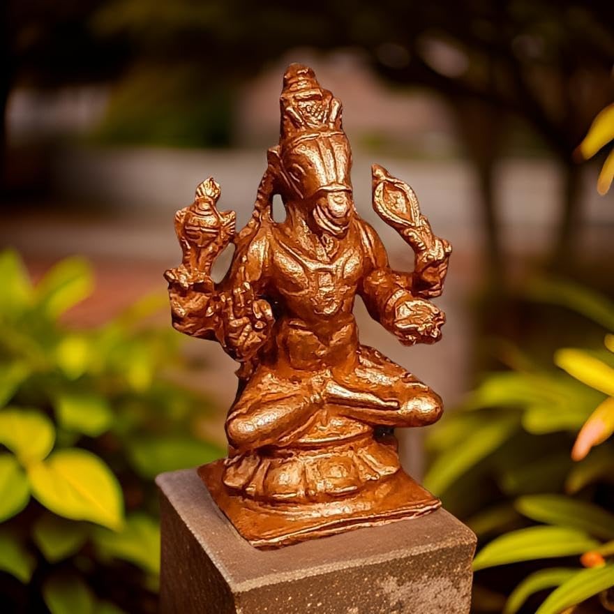 Antique Copper Idols India, 1.5 Inches, Handmade Lord Hayagriva, 30G, Patina Antique Finish, Pack Of 1 Piece