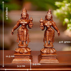 Brownish-Orange Copper Handmade Sridevi Bhuevi, 3.6 Inches, 416 Gram, Pack Of 2 Piece