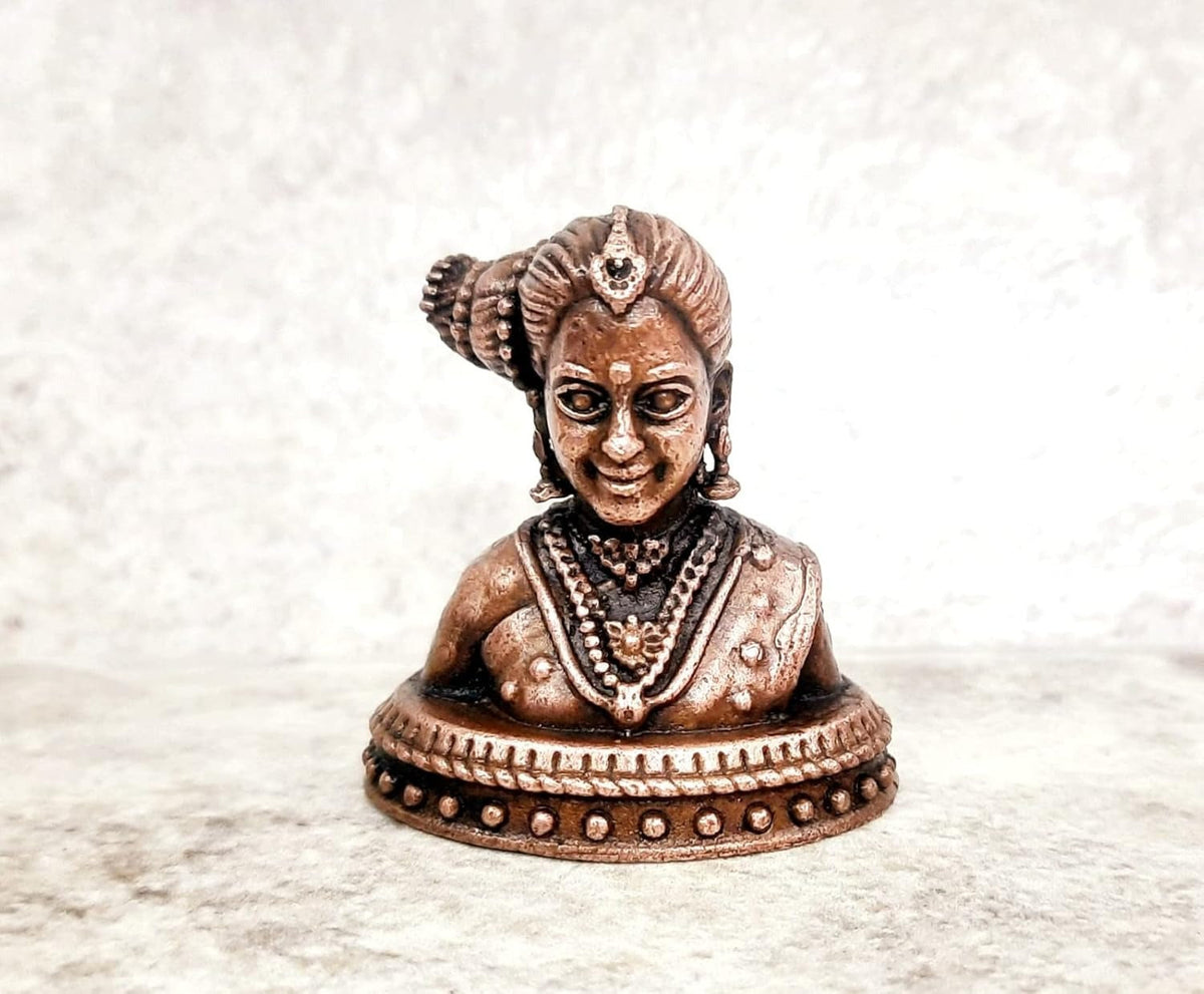 Brownish-Orange Copper Idols India, 1 7 Inches, Handmade Gowri Idol 97 Gram, Patina Antique Finish, Pack Of 1 Piece