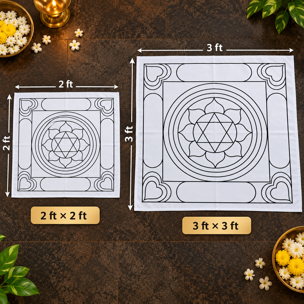 Ashtadhalam with Shatkonam Flex Stencil | Traditional Floral Mandala Kolam Design | Reusable Rangoli Stencil for Pooja, Festivals & Spiritual Decor