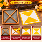 Teak Wood Stainless Steel Net Kadumthudi Rangoli Stencil – 7 Inches