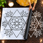 Aghoram _3 feet  Flex Stencil | Traditional Shiva Trishul Kolam Design