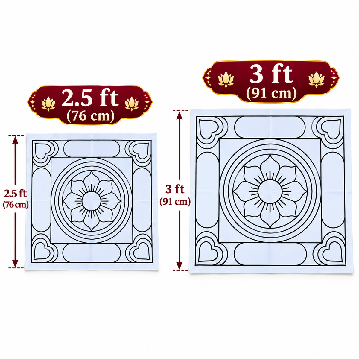 Ashtadhalam Normal Kolam Flex Stencil  | Reusable Rangoli Stencil for Pooja & Festivals