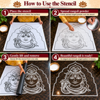 Shiva Face – 2.5 ft (H) × 2 ft (W) Flex Stencil | Lord Shiva Kolam & Rangoli Design