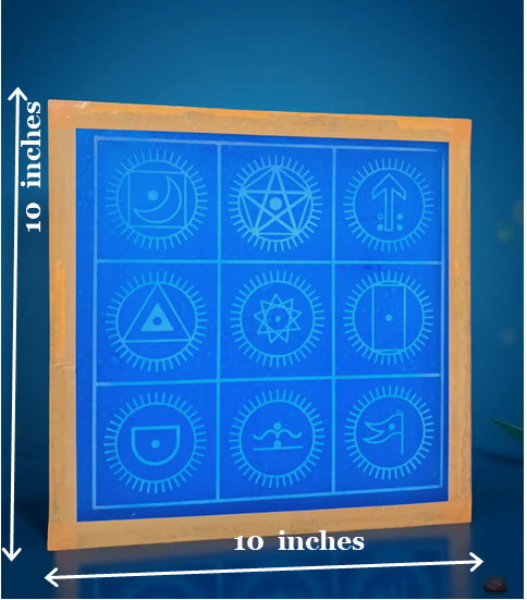 Unikraf Navagraha Mandala Yantra Rangoli Stencil Wooden 10x10 Inches Pack of 1 piece