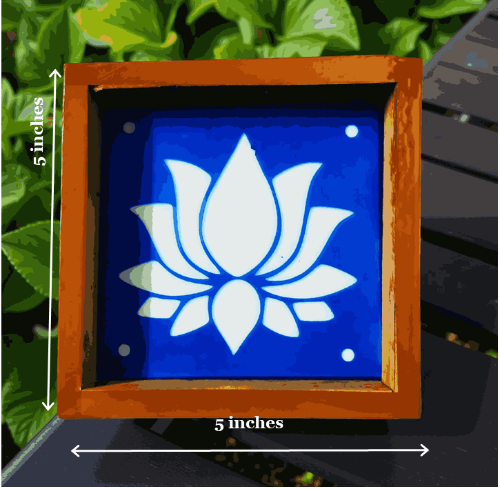 Unikraf  Lotus Flower Rangoli Stencil Wooden 5X5 Inches Pack of 1 piece