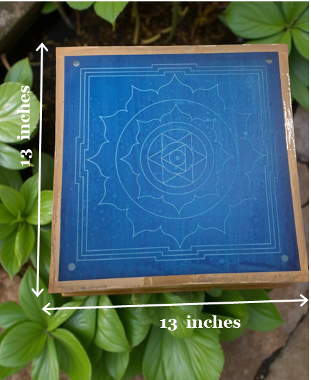 Unikraf Surya Mandala Yantra 2 Rangoli Stencil Wooden 13x13 Inches Pack of 1 piece