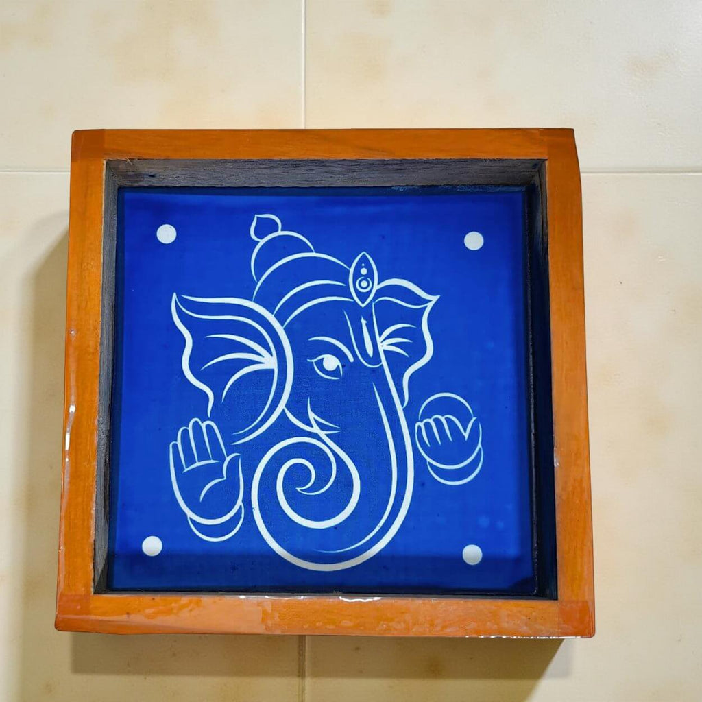 Unikraf  Ganesha Rangoli Kolam Stencil Wooden 5×5 Inches Pack of 1 Piece