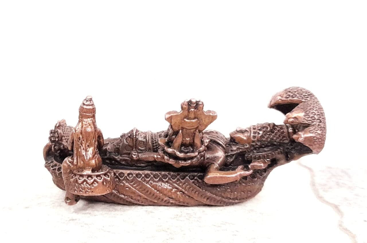 Brownish-Orange Copper Idols Of God Anandha Padmanabhaswamy, 2.7 Cm, 70 G, Patina Antique Finish, Pack Of 1 Piece