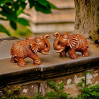 Antique Copper Idols India, 1 Inches, Handmade Paired Elephant Idol 60 Gram, Patina Antique Finish, Pack Of 2 Piece