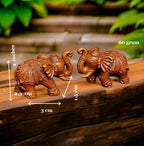 Antique Copper Idols India, 1 Inches, Handmade Paired Elephant Idol 60 Gram, Patina Antique Finish, Pack Of 2 Piece