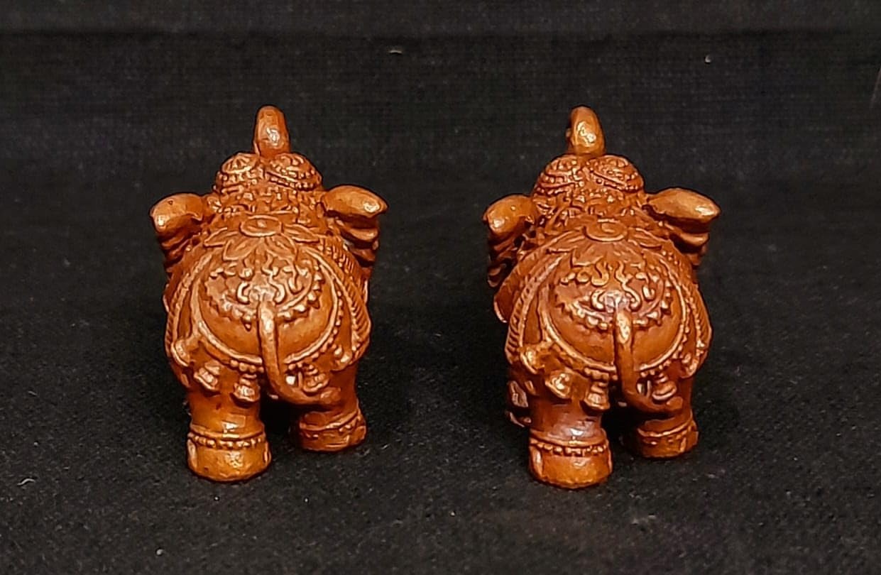 Antique Copper Idols India, 1 Inches, Handmade Paired Elephant Idol 60 Gram, Patina Antique Finish, Pack Of 2 Piece