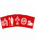 Combo 1 |Sacred Lord Shiva Combo Set _ Coconut Decoration Stencil  Design _ Pack of 5 _Unikraf