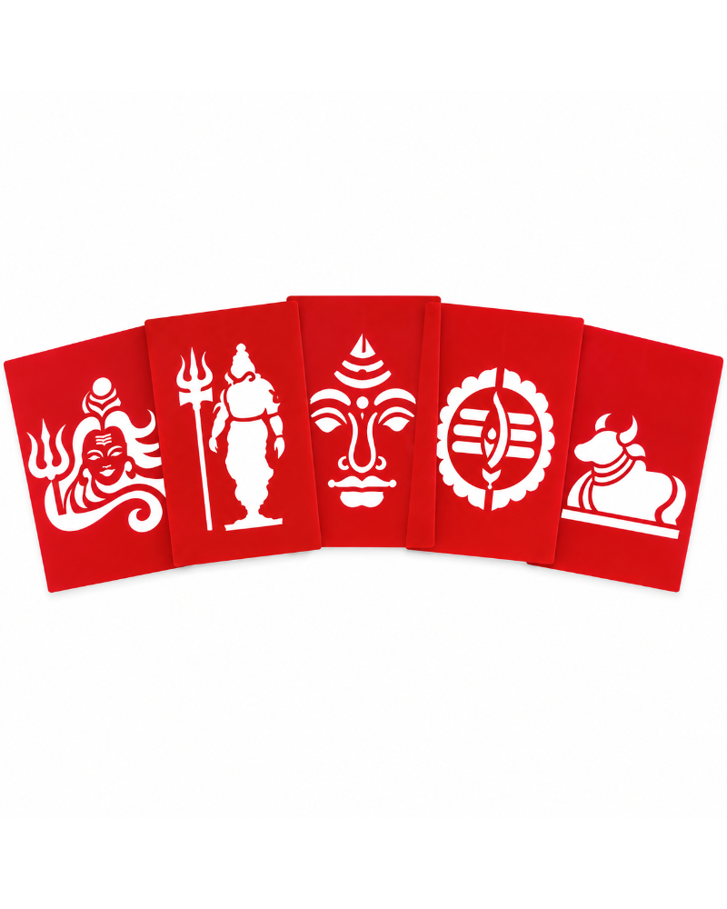 Combo 1 |Sacred Lord Shiva Combo Set _ Coconut Decoration Stencil  Design _ Pack of 5 _Unikraf