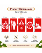 Combo 1 |Sacred Lord Shiva Combo Set _ Coconut Decoration Stencil  Design _ Pack of 5 _Unikraf