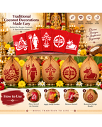 Combo 1 |Sacred Lord Shiva Combo Set _ Coconut Decoration Stencil  Design _ Pack of 5 _Unikraf